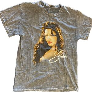 Gray Selena Graphic Oversized T-Shirt - Size Small